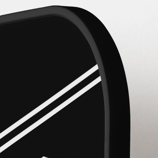 Pap Est. Jaar Zwart-wit Tekst Sjabloon Pickleball Paddle (Links Detail)