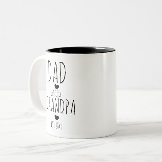 Pap Est New Grandpa Est Tweekleurige Koffiemok (Voorkant links)