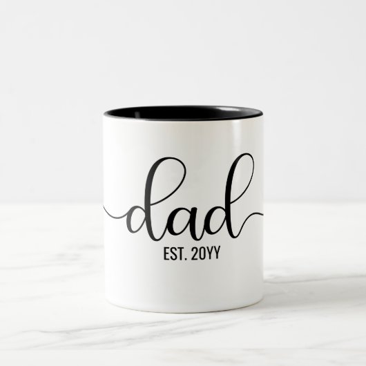 Pap Est, papa om te worden | Elegant New Dad Gifts Tweekleurige Koffiemok (Center)