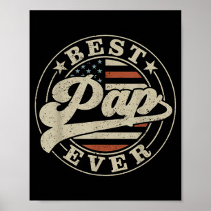 Pap Ever Amerikaanse Vlag Grappige Vaderdag Poster
