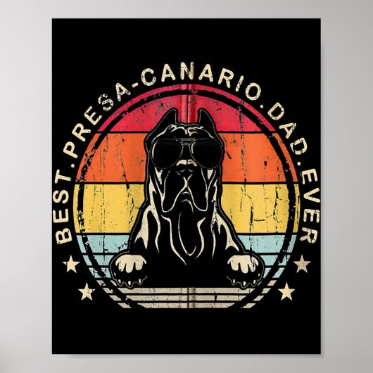 Pap Ever Cool Fathersday Retro Style Best Presse Poster (Voorkant)