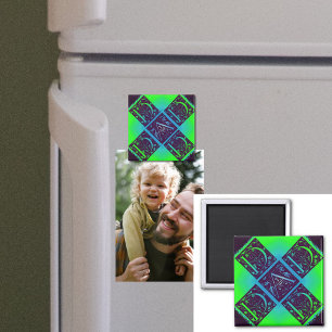 Pap Fancy tekst groene blauwe achtergrond Magneet