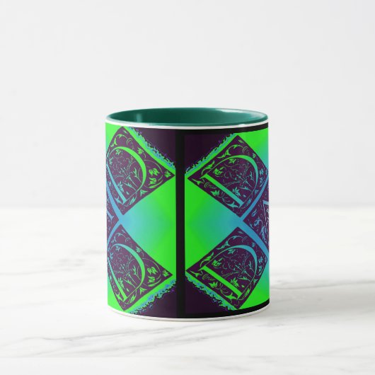 Pap Fancy tekst groene blauwe achtergrond Mok (Midden)