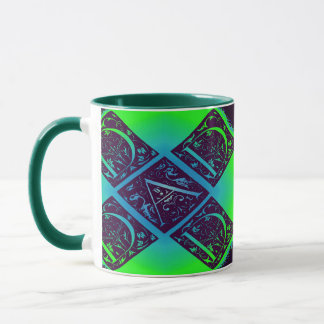 Pap Fancy tekst groene blauwe achtergrond Mok