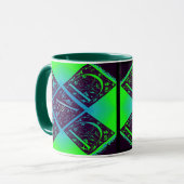 Pap Fancy tekst groene blauwe achtergrond Mok (Voorkant links)