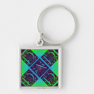Pap Fancy tekst groene blauwe achtergrond Sleutelhanger