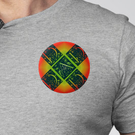 Pap Fancy Tekst Oranje en Geel Ronde Button 5,7 Cm