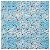 Pap Fathers Day Blue Comic Seagull roept pap op Stof (Swatch)