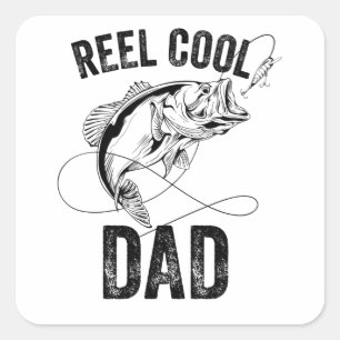 Pap Fathers Day Geviste Gift Fisherman Vierkante Sticker