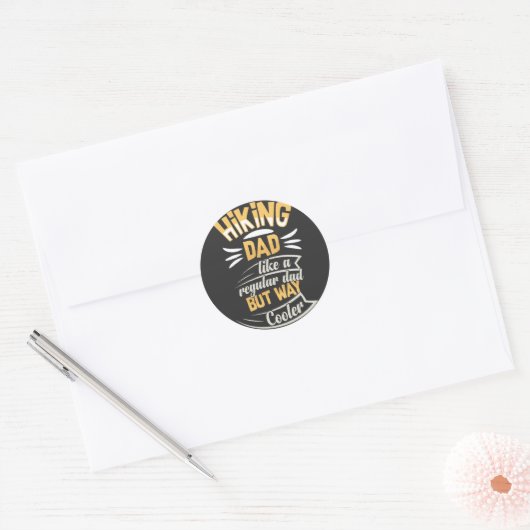 Pap Fathers Day Hiking Ronde Sticker (Envelop)