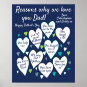 Pap Fathers Day Redenen van liefde voor cadeautjes Poster (Voorkant)