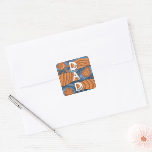 Pap - Fijne vaderdag Vierkante Sticker (Envelop)