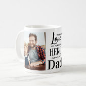 Pap First Love Forever Hero Personalized 2 Foto Koffiemok (Voorkant links)
