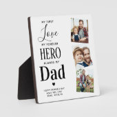 Pap First Love Forever Hero Personalized 3 Foto Fotoplaat (Voorkant)