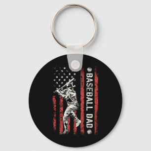 Pap Flag Gifts Pap Mannen Honkbal Vaders Dag Sleutelhanger