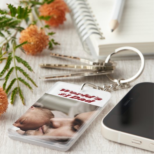 Pap Foto burgundy Sleutelhanger (Voorkant Rechts)