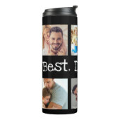 Pap Foto Collage Beste pap ooit Black White Thermosbeker (Gedraaid links)
