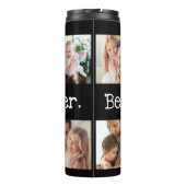 Pap Foto Collage Beste pap ooit Black White Thermosbeker (Achterkant)