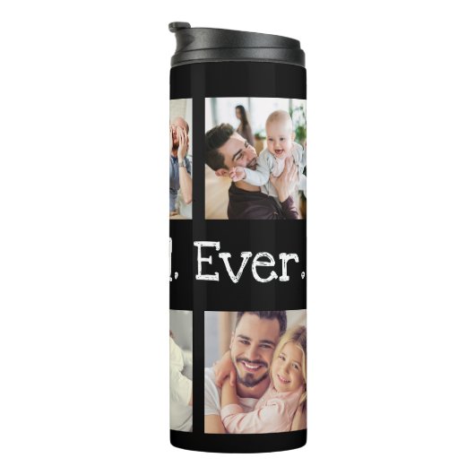 Pap Foto Collage Beste pap ooit Black White Thermosbeker (Geroteerd rechts)