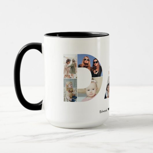 Pap Foto Collage Cutout Vaderdag Verjaardag Mok (Links)