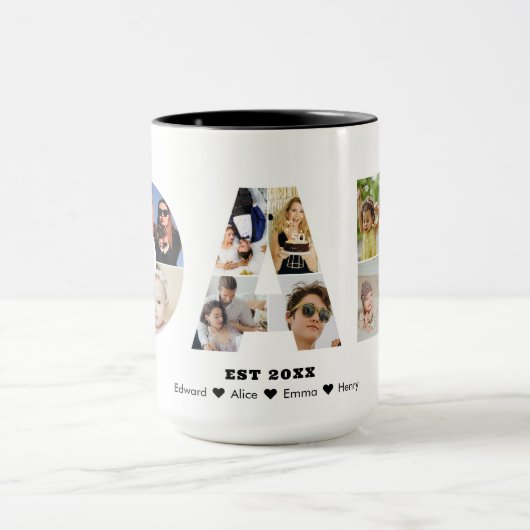 Pap Foto Collage Cutout Vaderdag Verjaardag Mok (Midden)