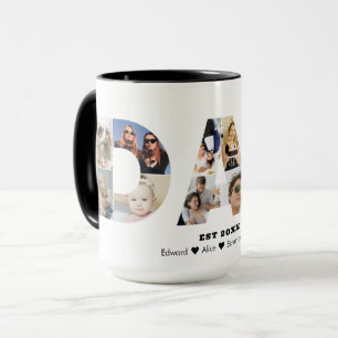 Pap Foto Collage Cutout Vaderdag Verjaardag Mok