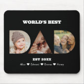 Pap Foto Collage Cutout Vaderdag Verjaardag Muismat (Voorkant)