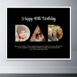 Pap Foto Collage Cutout Vaderdag Verjaardag Poster<br><div class="desc">Vier de speciale momenten met je vader met dit papa Fotocollage ontwerp. Dit aanpasbare ontwerp is perfect voor het creëren van een gepersonaliseerd en oprecht cadeau voor Vaderdag en verjaardagsviering. Maak een prachtige collage met het woord DAD, met gekoesterde momenten, het creëren van een visuele reis van de kostbare herinneringen...</div>