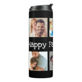 Pap Foto Collage Fathers Day in Black and White Thermosbeker (Gedraaid links)