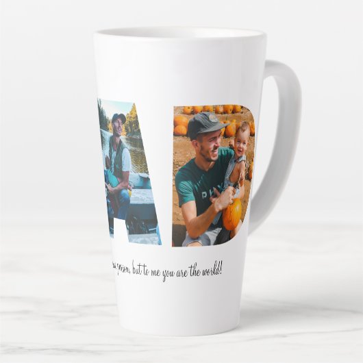 Pap Foto Collage Latte Mok voor Vaderdag (Rechterhoek)