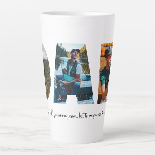Pap Foto Collage Latte Mok voor Vaderdag (Voorkant)