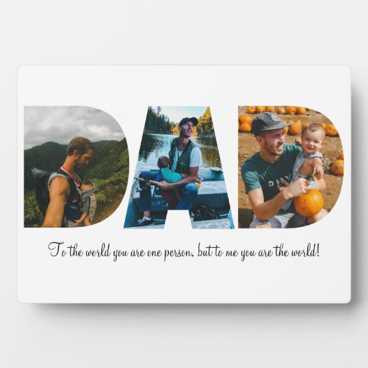 Pap Foto Collage Plaque voor Vaderdag Fotoplaat (voorkant)