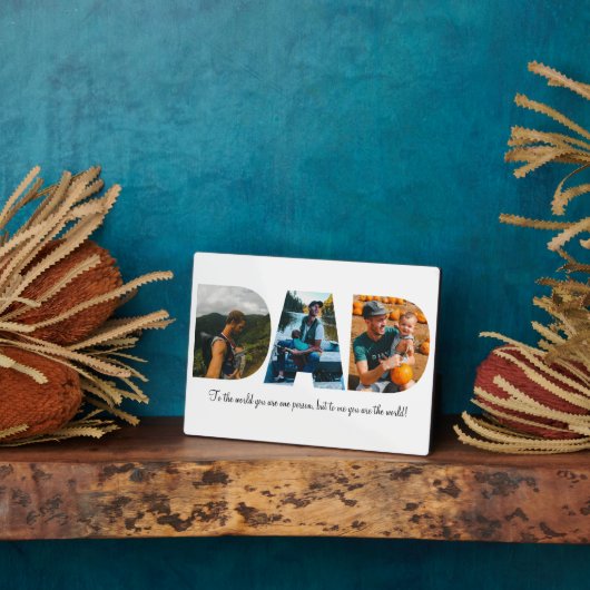 Pap Foto Collage Plaque voor Vaderdag Fotoplaat (Zijkant)