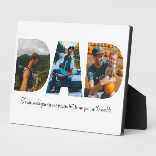 Pap Foto Collage Plaque voor Vaderdag Fotoplaat (Zijkant)