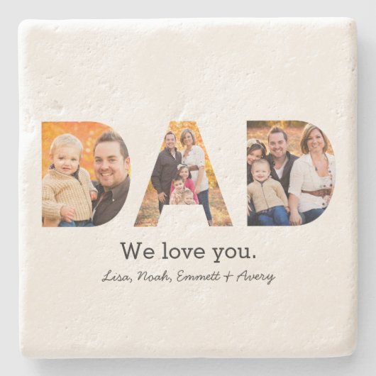 Pap Foto Collage Stenen Onderzetter (Voorkant)