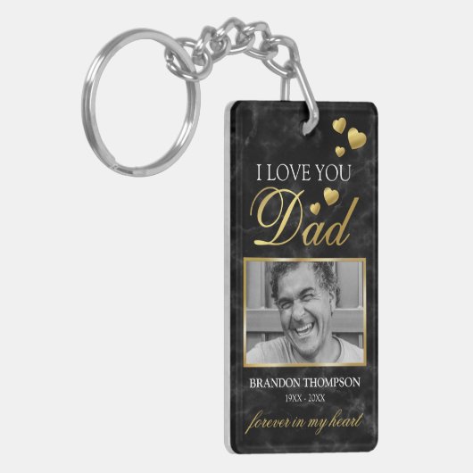 Pap Foto Memorial Sleutelhanger (Voorkant Links)