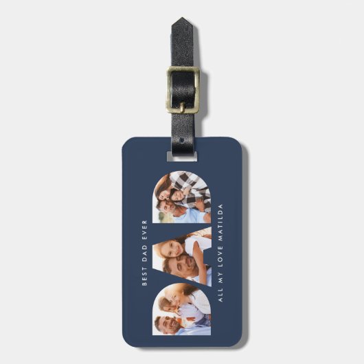 Pap foto moderne typografie bagagelabel (Voorkant verticaal)