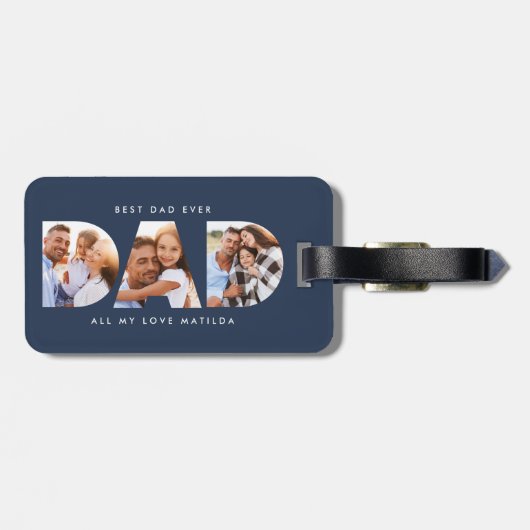 Pap foto moderne typografie bagagelabel (Achterkant horizontaal)