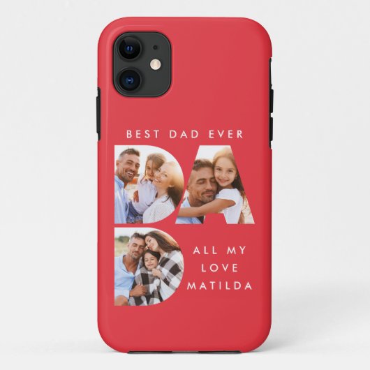 Pap foto moderne typografische kindercadeau Case-Mate iPhone case (Achterkant)