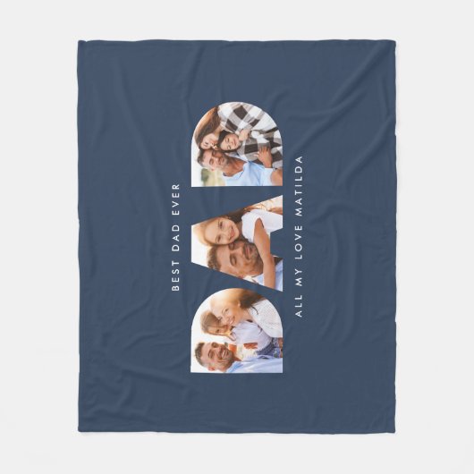 Pap foto moderne typografische kindercadeau fleece deken (Voorkant)