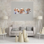 Pap foto moderne typografische kindercadeau grijs poster<br><div class="desc">Papa multi-foto moderne typografische kindercadeau. Ideale vaders dag,  verjaardag of kerstcadeau. De beige grijze achtergrond kan worden veranderd om uw decor aan te passen.</div>