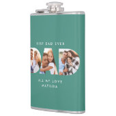 Pap foto moderne typografische kindercadeau heupfles (Links)