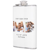 Pap foto moderne typografische kindercadeau heupfles (Links)