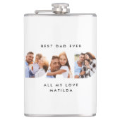 Pap foto moderne typografische kindercadeau heupfles (Voorkant)