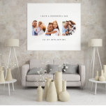 Pap foto moderne typografische kindercadeau imitatie canvas print<br><div class="desc">Papa multi-foto moderne typografische kindercadeau. Ideale vaders dag,  verjaardag of kerstcadeau. De kleuren kunnen worden veranderd.</div>