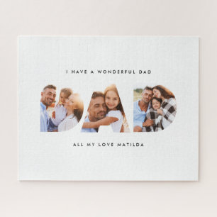 Pap foto moderne typografische kindercadeau legpuzzel