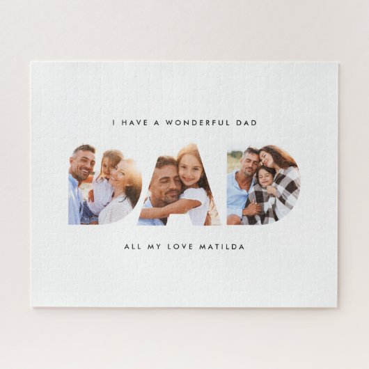 Pap foto moderne typografische kindercadeau legpuzzel (Horizontaal)