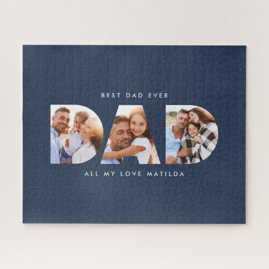 Pap foto moderne typografische kindercadeau legpuzzel (Horizontaal)