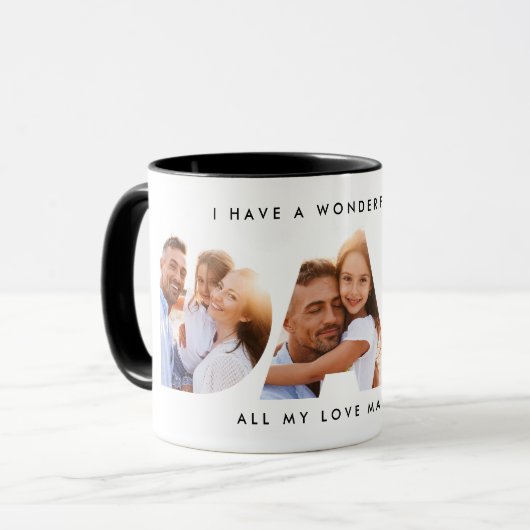 Pap foto moderne typografische kindercadeau mok (Voorkant links)