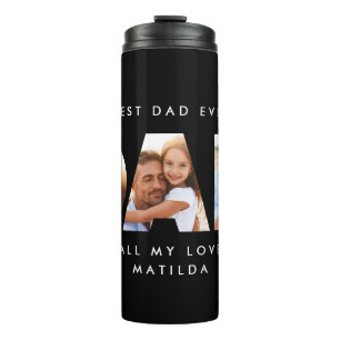 Pap foto moderne typografische kindercadeau thermosbeker